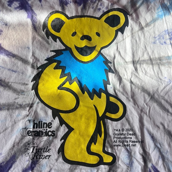 Online Ceramics Grateful Dead purple blue tie dye Jerry Bear shirt size XL - Picture 1 of 5